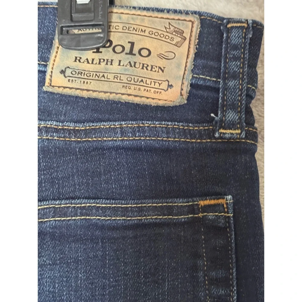 Polo Ralph Lauren Hampton Relaxed Straight Jeans Mens 36x34 Dark Wash Indigo